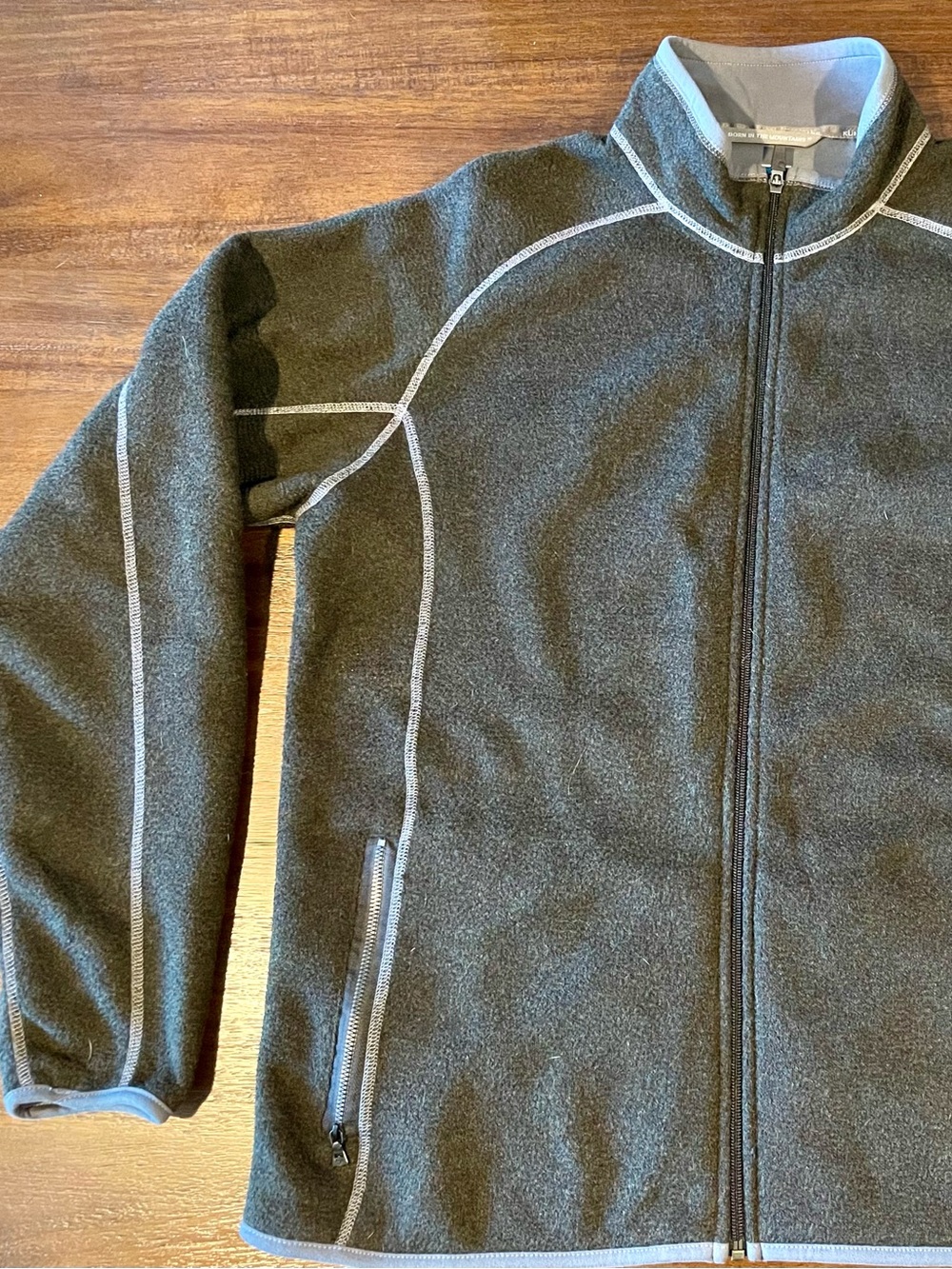 Kühl Black Logo Alfpaca Fleece Jacket with Grey Contrast Piping